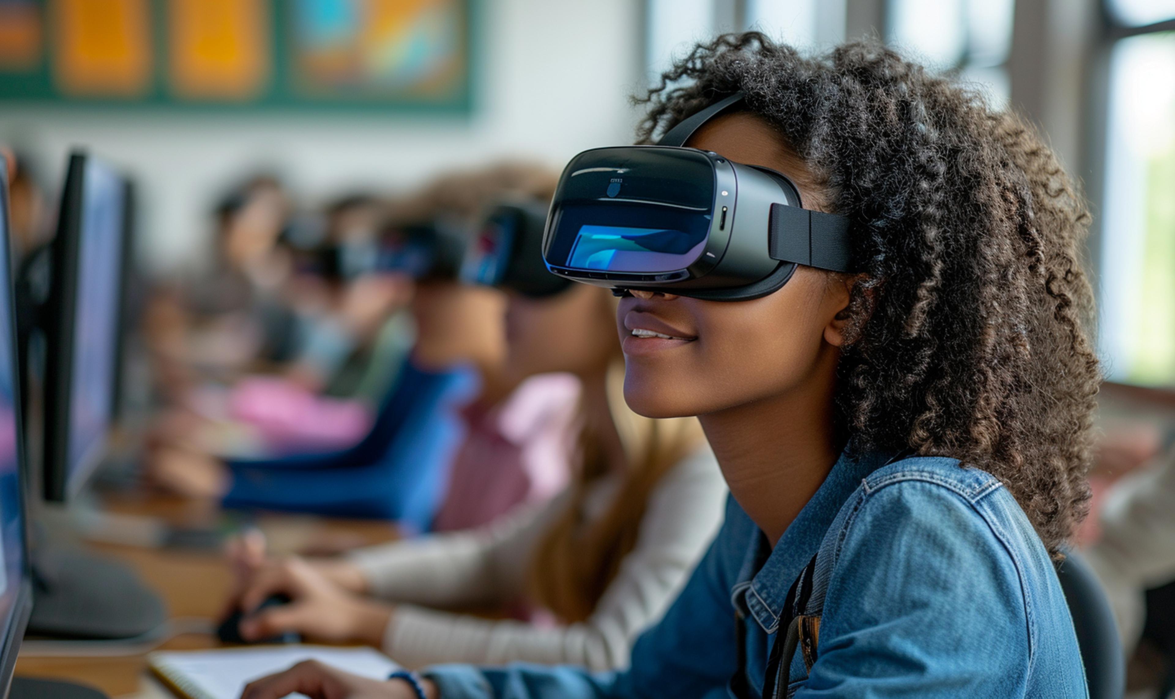pessoa usando óculos VR